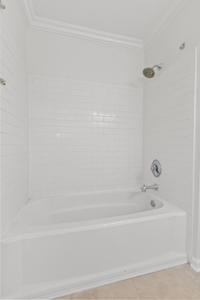 633 Stono Edge Dr, Charleston, SC 29412 - full bath featuring ornamental molding, tile patterned flooring, and  shower combination