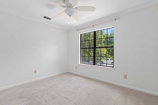 633 Stono Edge Dr, Charleston, SC 29412 - carpeted spare room featuring ornamental molding and ceiling fan
