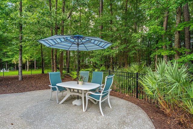 1721 Wellstead St, Mount Pleasant, SC 29466 - fenced backyard featuring outdoor dining space and a patio area