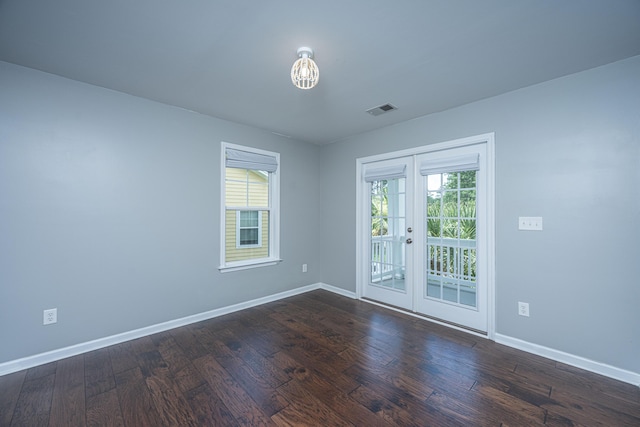 1721 Wellstead St, Mount Pleasant, SC 29466 - spare room with dark wood finished floors and french doors