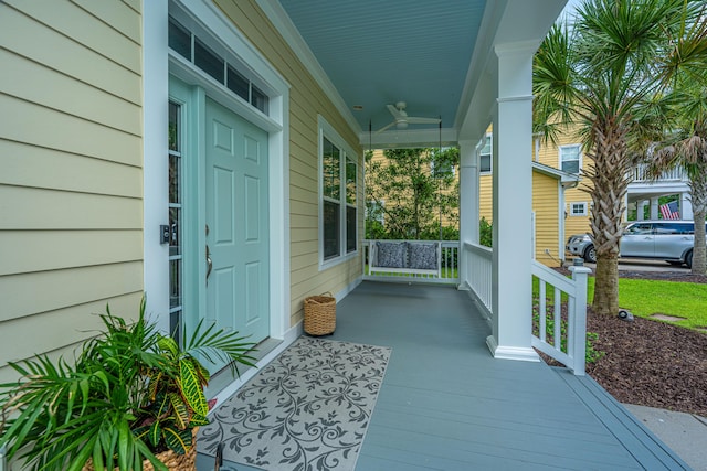 1721 Wellstead St, Mount Pleasant, SC 29466 - porch featuring ceiling fan