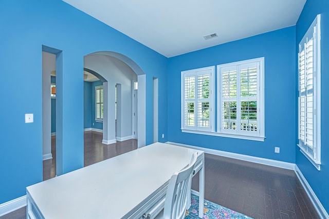 1721 Wellstead St, Mount Pleasant, SC 29466 - office featuring arched walkways and dark wood-style floors