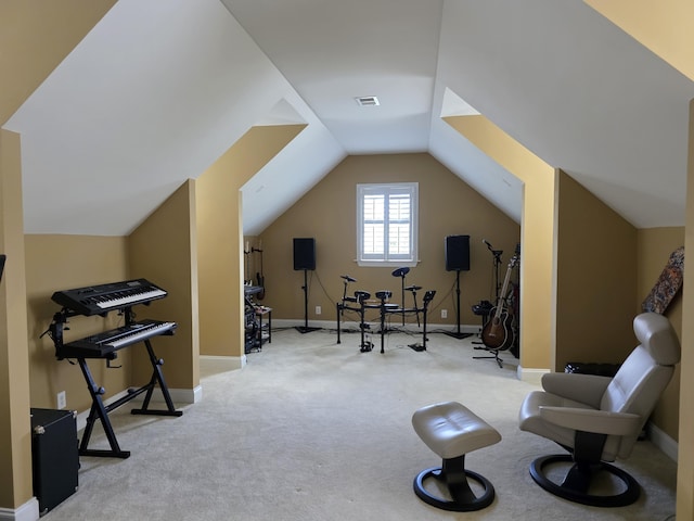 133 Wando Reach Rd, Wando, SC 29492 - exercise area with carpet, vaulted ceiling, and baseboards