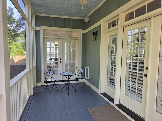 133 Wando Reach Rd, Wando, SC 29492 - sunroom / solarium featuring a ceiling fan and french doors