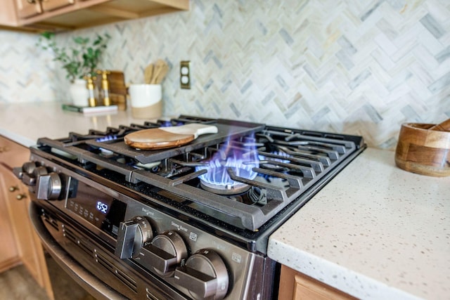 743 Redbud Ln, Summerville, SC 29486 - kitchen view of stainless steel range with gas stovetop and light countertops