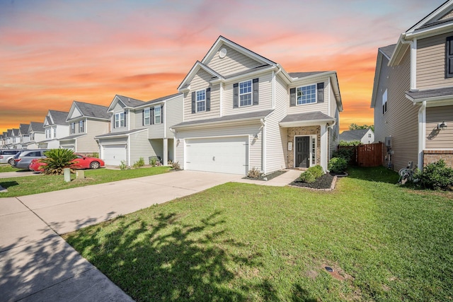 743 Redbud Ln, Summerville, SC 29486 - view of front facade with concrete driveway, an attached garage, and a residential view