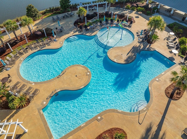 743 Redbud Ln, Summerville, SC 29486 - community pool with a patio area and a pergola