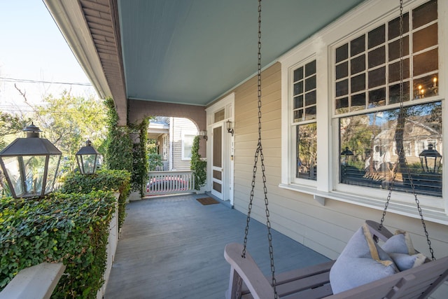 view of patio featuring covered porch