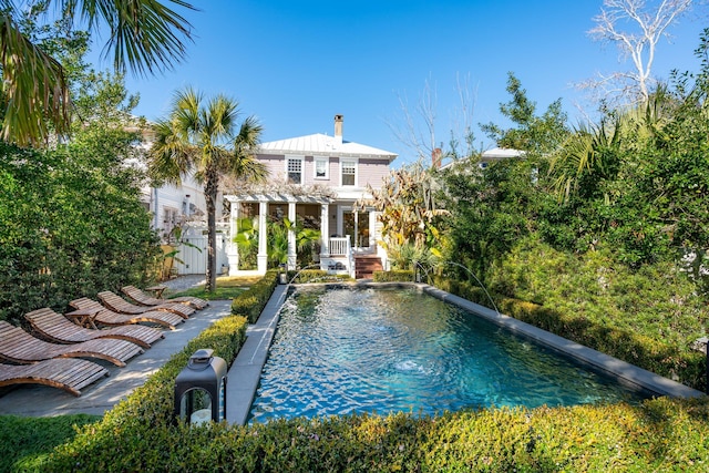 view of pool featuring a pergola