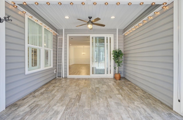 view of patio with ceiling fan