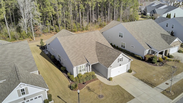 bird's eye view with a residential view