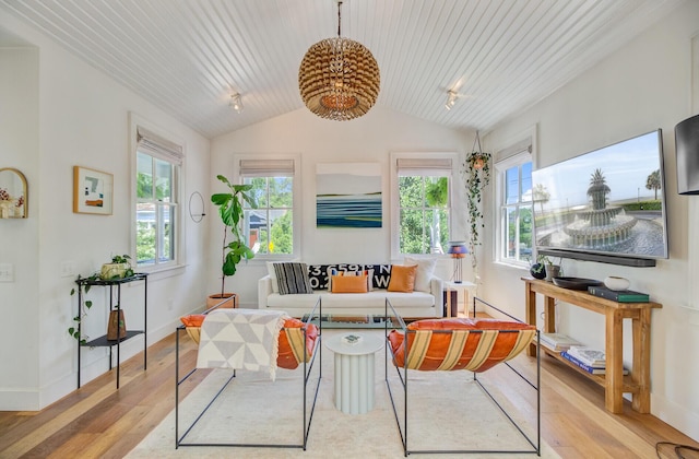 11 Francis St, Charleston, SC 29403 - living area featuring wood finished floors, lofted ceiling, baseboards, and wooden ceiling