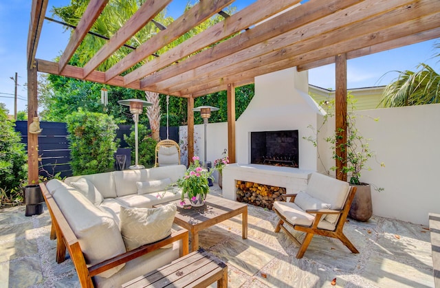 11 Francis St, Charleston, SC 29403 - view of patio with an outdoor living space with a fireplace
