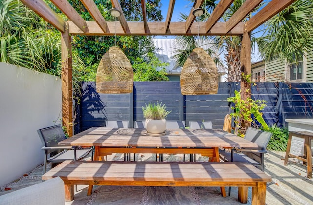 11 Francis St, Charleston, SC 29403 - view of patio featuring outdoor dining area and a pergola