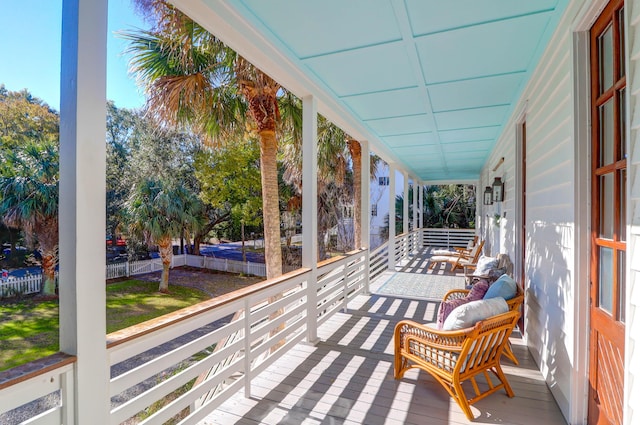 exterior space featuring covered porch