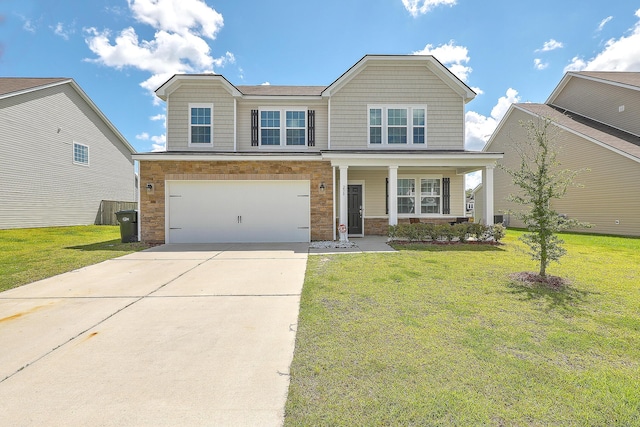 238 Wathen Dr, Goose Creek, SC 29445 - view of front of property featuring a front lawn, covered porch, and a garage
