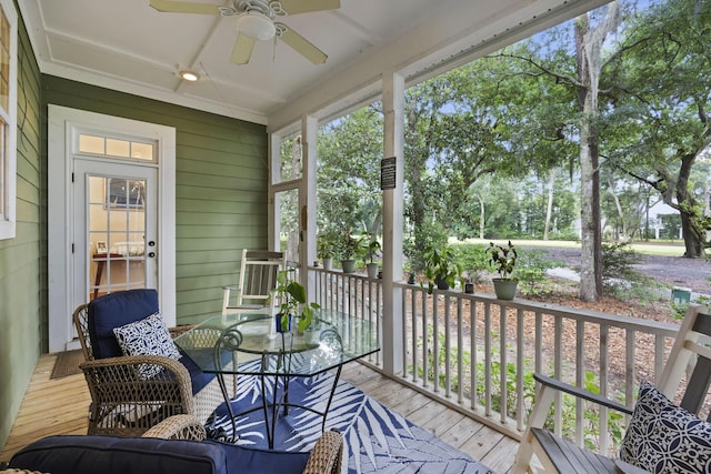 3221 Johnstowne St, Johns Island, SC 29455 - sunroom / solarium featuring a ceiling fan