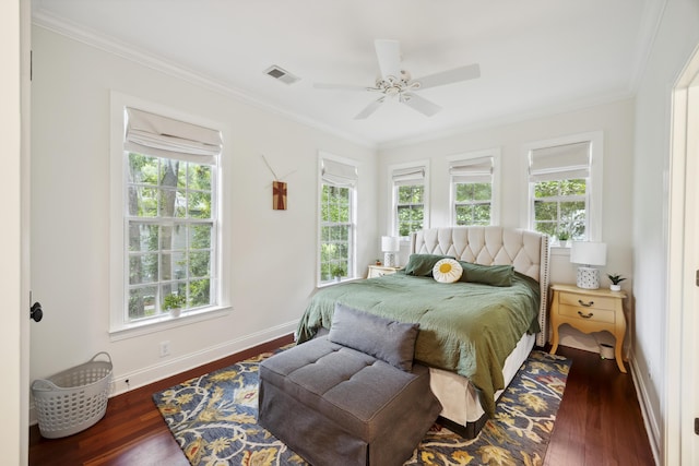 3221 Johnstowne St, Johns Island, SC 29455 - bedroom with multiple windows, crown molding, and dark wood-style flooring