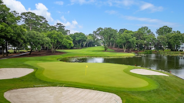 3221 Johnstowne St, Johns Island, SC 29455 - surrounding community with a water view, an area to practice putting, view of scattered trees, and golf course view
