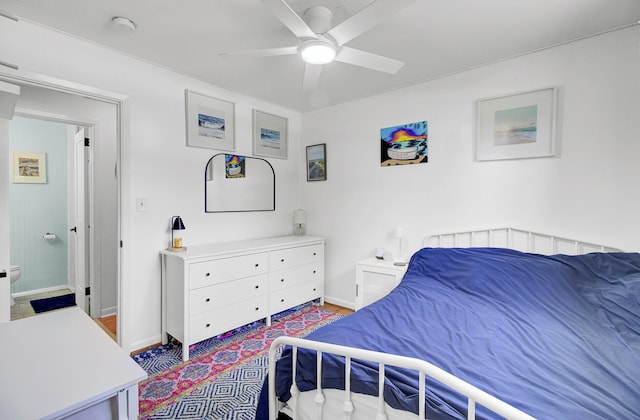 1032 Windward Rd, Charleston, SC 29412 - bedroom with ceiling fan and wood finished floors
