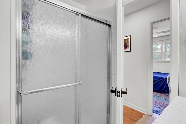 1032 Windward Rd, Charleston, SC 29412 - full bath with a stall shower and wood finished floors