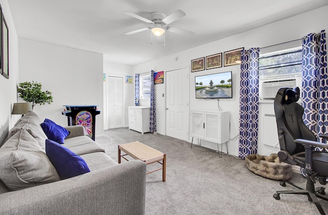 1032 Windward Rd, Charleston, SC 29412 - carpeted living room featuring ceiling fan and cooling unit