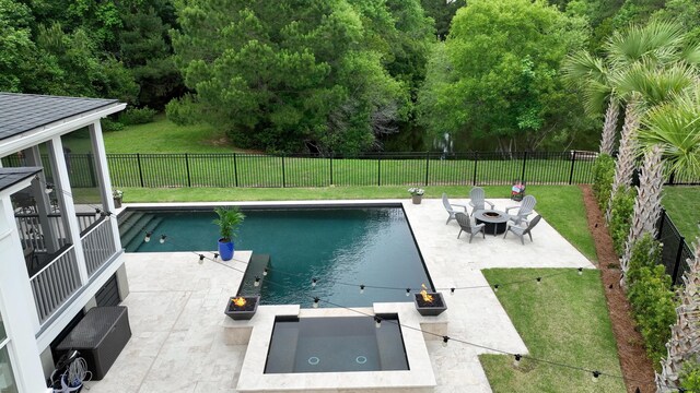 1566 Lindsey Creek Dr, Mount Pleasant, SC 29466 - view of swimming pool with an outdoor fire pit and a patio area