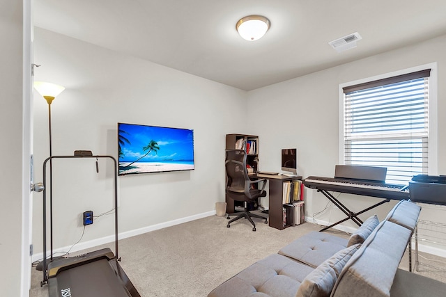 view of carpeted office