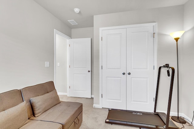 interior space with light colored carpet