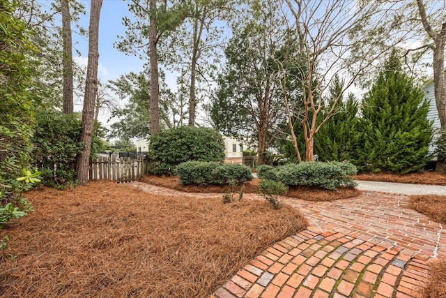 view of yard with fence