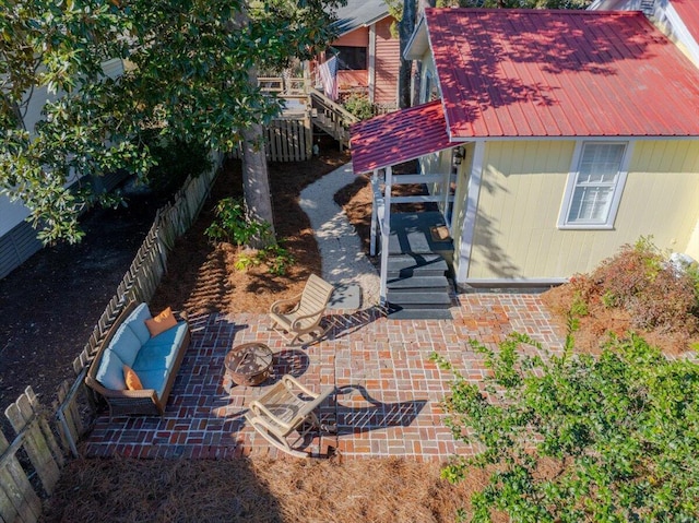 exterior space featuring a fenced backyard