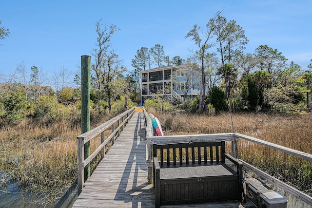 view of dock area