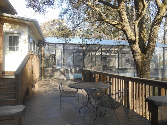 deck with glass enclosure