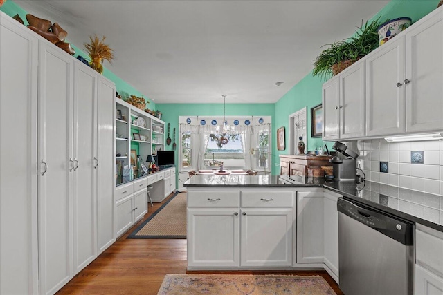 19 Cameroon Dr, Beaufort, SC 29907 - kitchen featuring dishwasher, a peninsula, and white cabinetry