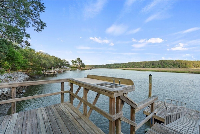 19 Cameroon Dr, Beaufort, SC 29907 - dock with a water view and a wooded view