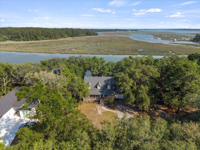 19 Cameroon Dr, Beaufort, SC 29907 - aerial view of property and surrounding area featuring a large body of water and a heavily wooded area