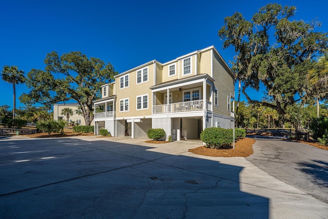 view of building exterior with a garage