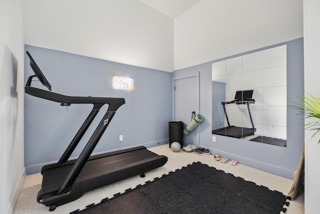 exercise area with baseboards