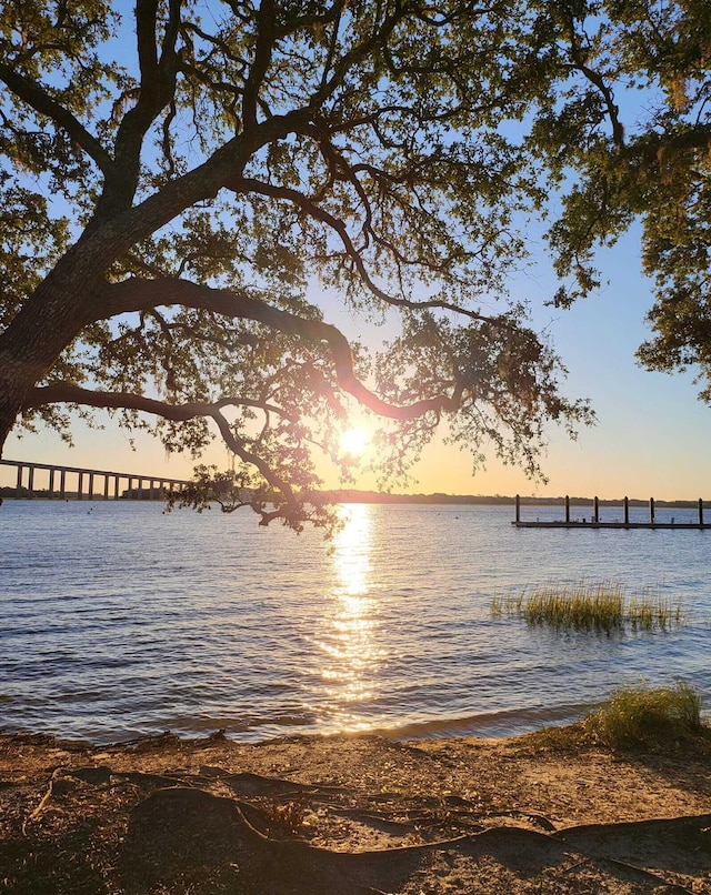 water view with a dock