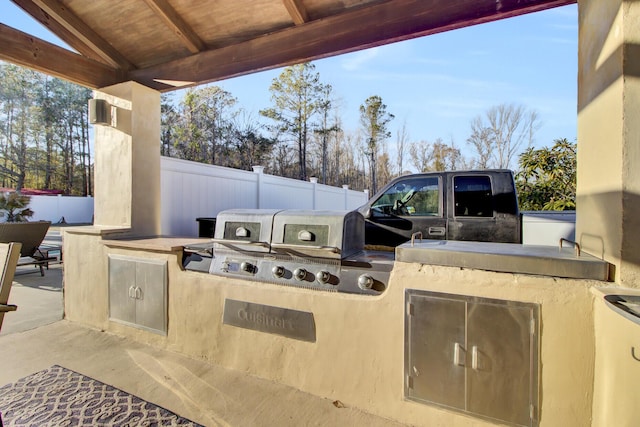 view of patio / terrace with exterior kitchen