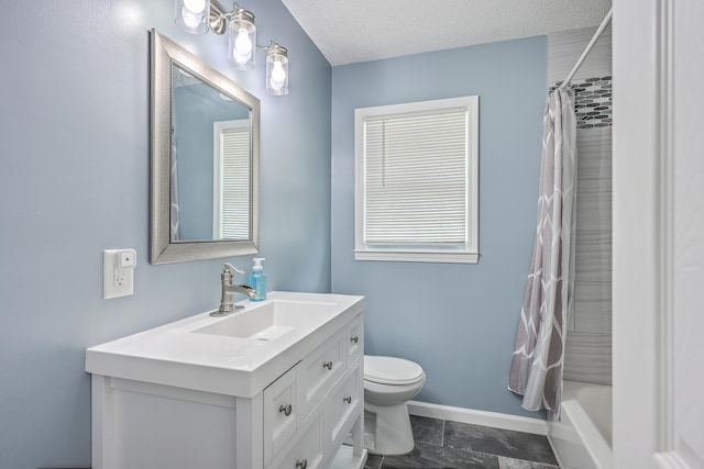 108 Reardon St, Moncks Corner, SC 29461 - bathroom featuring vanity, a textured ceiling, and shower / bathtub combination with curtain