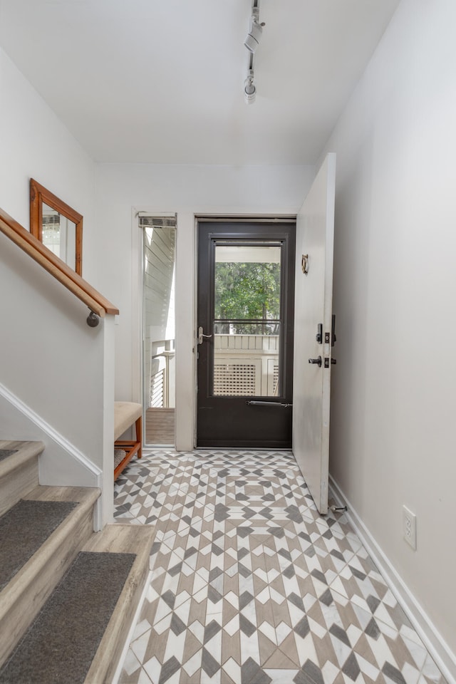 entryway with track lighting