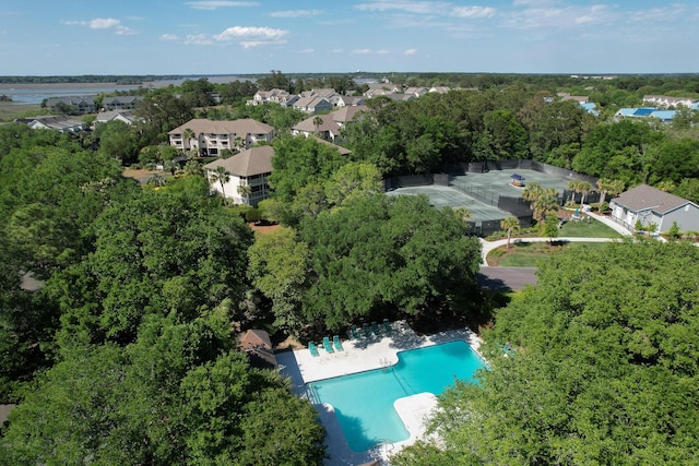 1712 Live Oak Park, Seabrook Island, SC 29455 - aerial view of property and surrounding area with a pool area