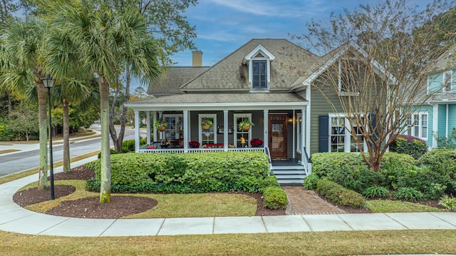 view of front of home with covered porch