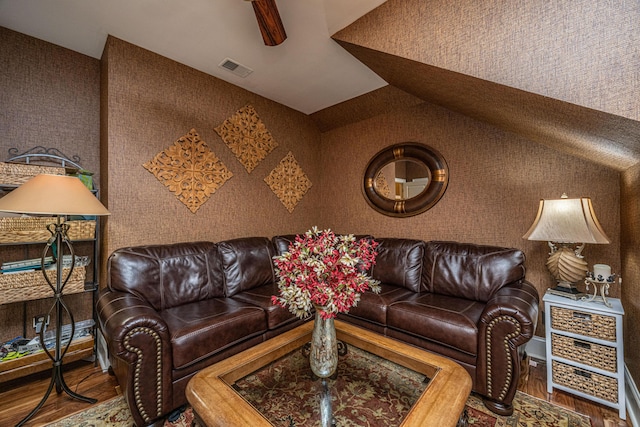 living room featuring hardwood / wood-style flooring