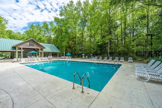 view of pool with a patio area