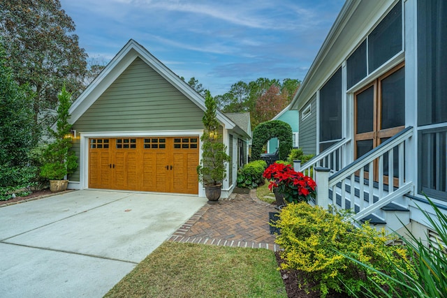 view of home's exterior featuring a garage