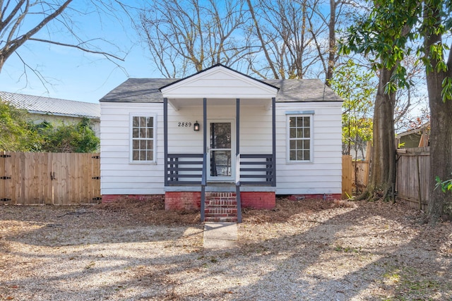 view of bungalow