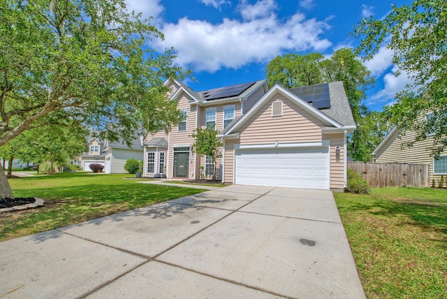 9682 Pebble Creek Blvd, Summerville, SC 29485 - traditional home featuring driveway, a garage, and solar panels