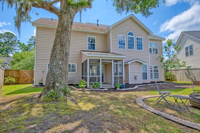 9682 Pebble Creek Blvd, Summerville, SC 29485 - view of front of property featuring a sunroom and ceiling fan